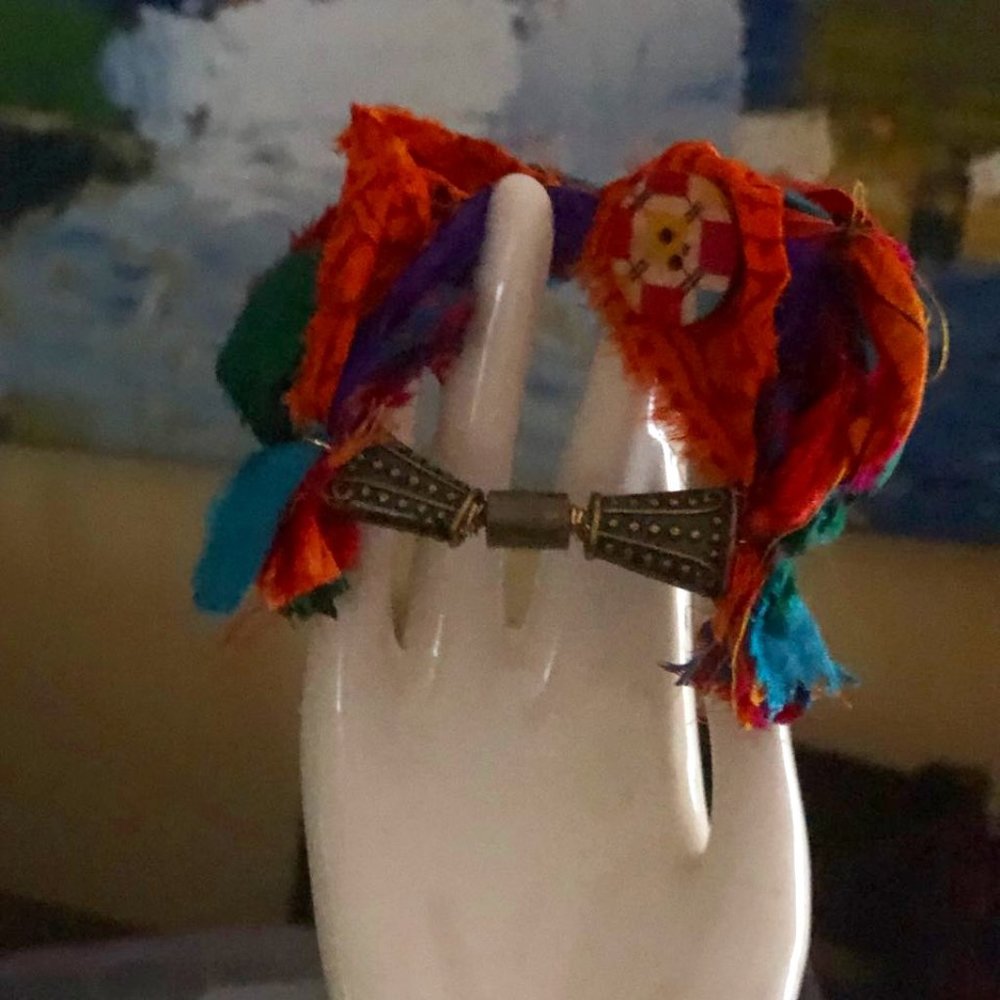 silk and ribbon bracelet